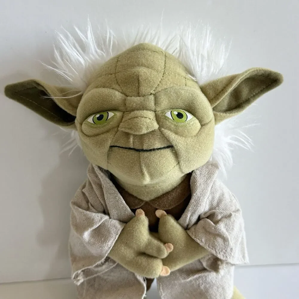 Disney Star Wars Yoda Felt with Linen Jacket Stuffed Animal 9 Inches Tall - READ